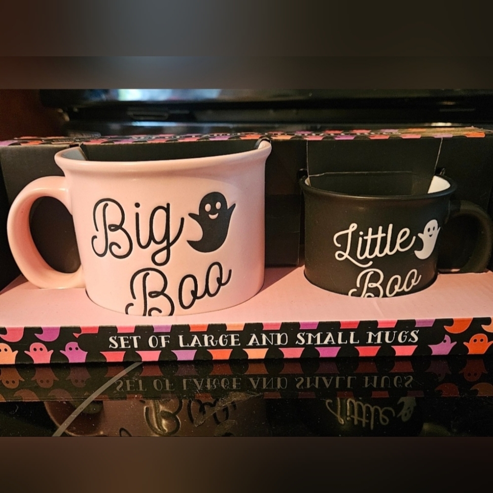 Big Boo & Little Boo Mug Set Ghosts Halloween Mom & Child Gift Set